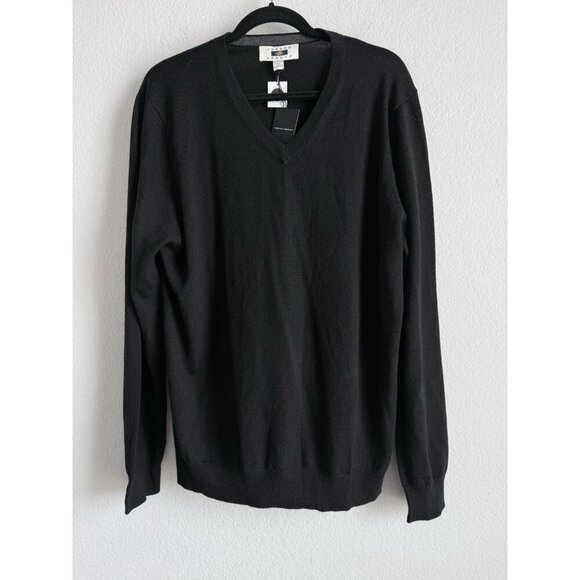 Joseph Abboud Men’s Modern Fit V-Neck Black 100% Merino Wool Sweater Size XL NWT - Picture 8 of 10